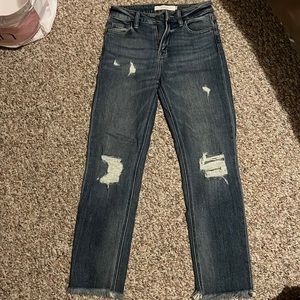 Hidden denim distressed jeans